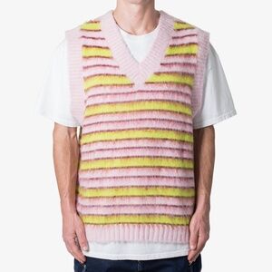 mnml Striped Mohair Sweater Vest - Purple Size LPurple / L